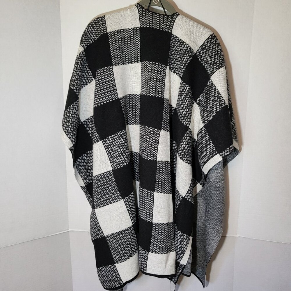 Time and Tru Women's Buffalo Check Wrap One Size Black/White NEW - Picture 5 of 5
